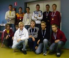 D-poikien piirinmestaruuden voittanut ykkösjoukkue vetäjineen. 