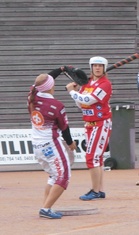 Anu Koivuaho toi tänään kaksi juoksua ja löi yhden.