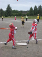 Pelin aikana nähtiin monia hienoja taidonnäytteitä. Tässä lyömässä HaVe:n Timi Rannila.