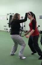 Lauantaina tehtiin käytännön harjoituksia salilla. 